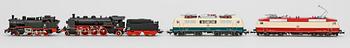 PARTI LOK, 4 st, Märklin H0 3042, 3153, 3095 och 3093, 1900-talets andra hälft.