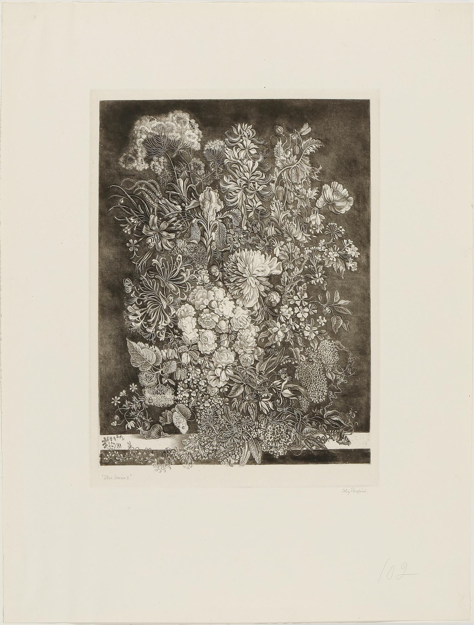 STIG BORGLIND, 5 st, torrnålsetsningar, signerade, 1900-tal.