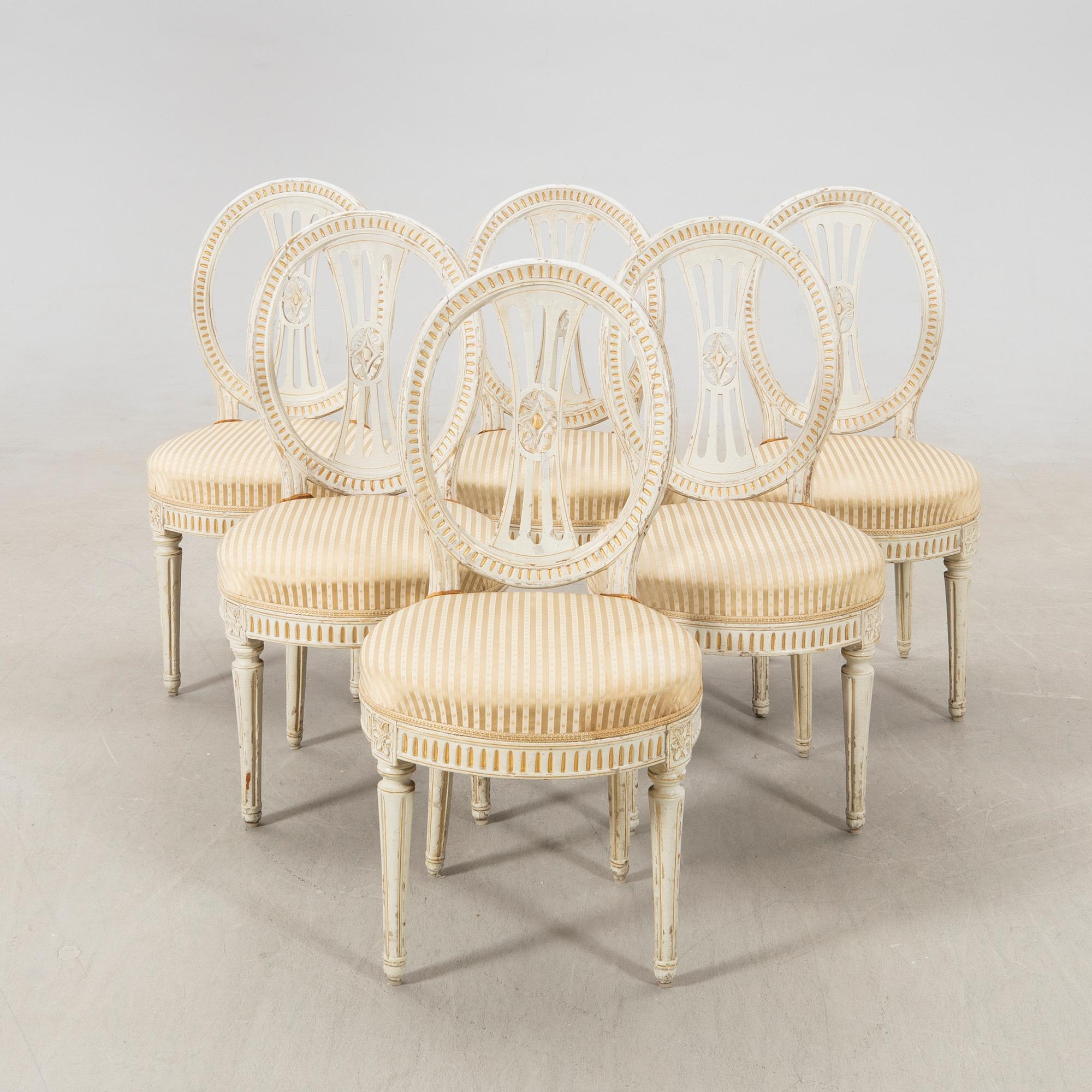 Chairs 6 pcs Sengustavian Lindomar work, first half of the 19th century.