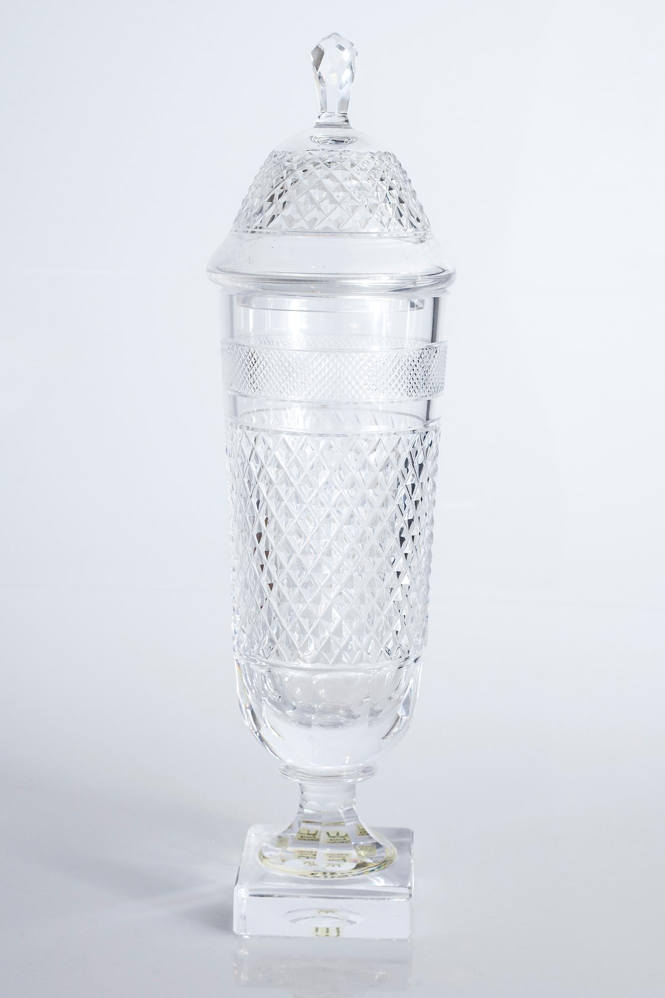 Four glass bowls on foot, "Kent", by Elis Bergh for Kosta, second half of the 20th century.