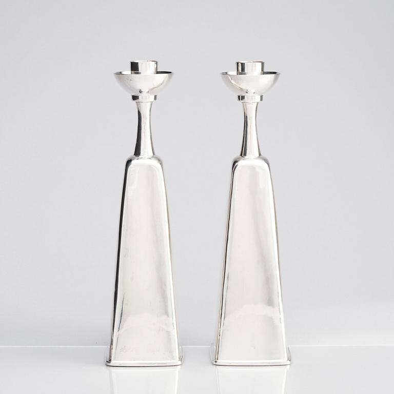 Claës Giertta, a pair of silver candlesticks, Stockholm 1961.