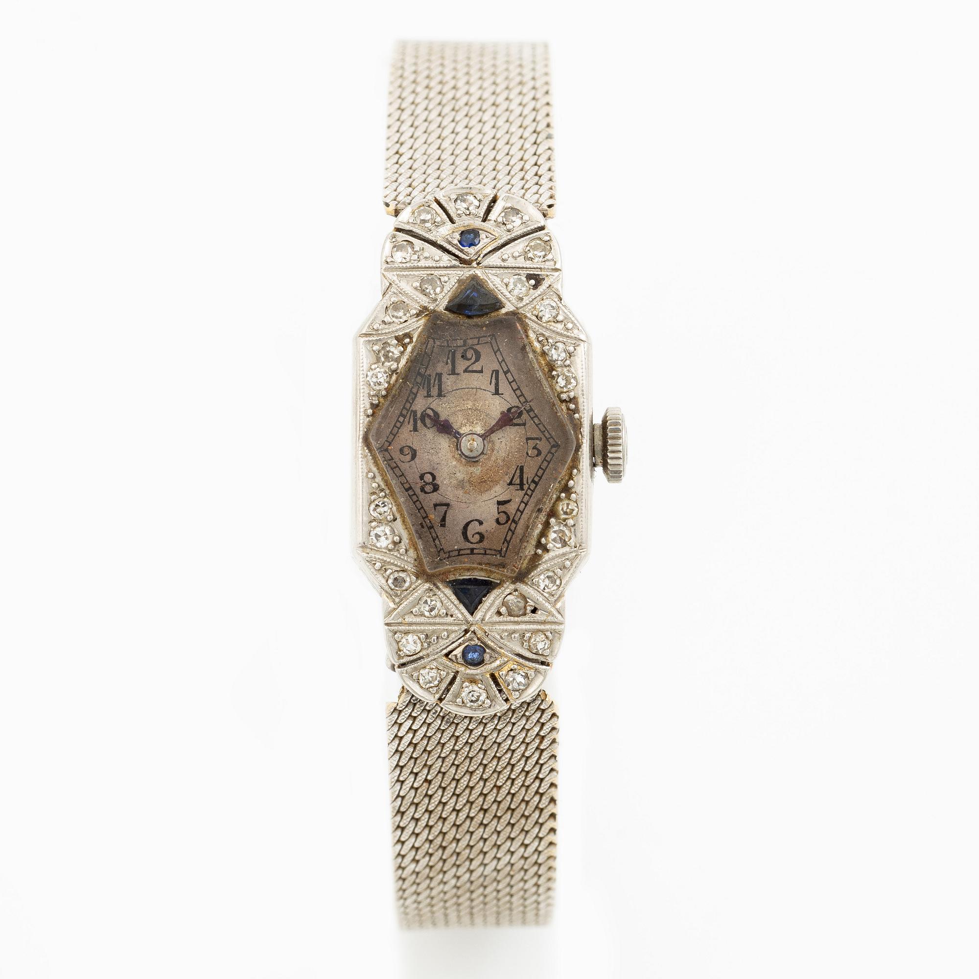 Wristwatch, Platinum/White gold, 14 mm.