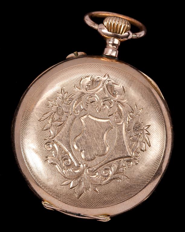 DAMFICKUR, 14k guld, runt sekelskiftet 1900.