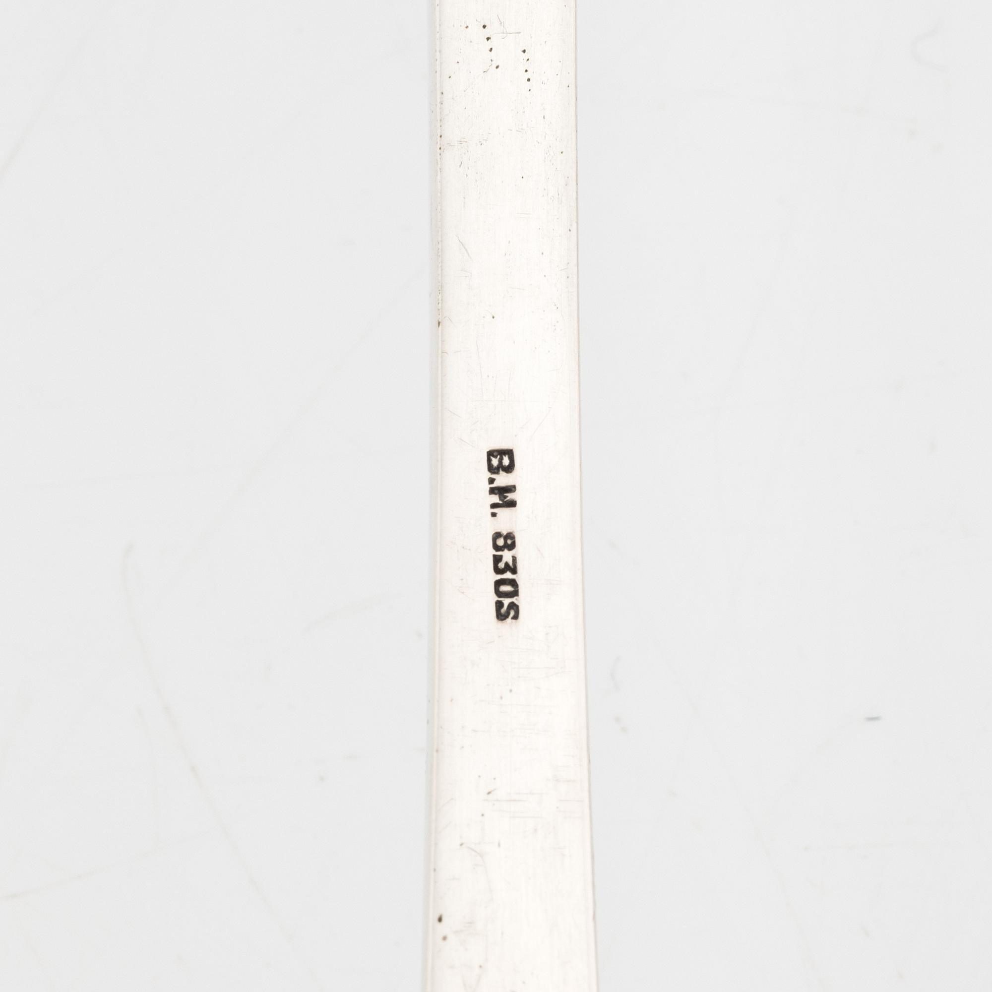 A silver 830 serving spoon, first half of the 20th century, and a silver ladle,  Stockholm 1887.