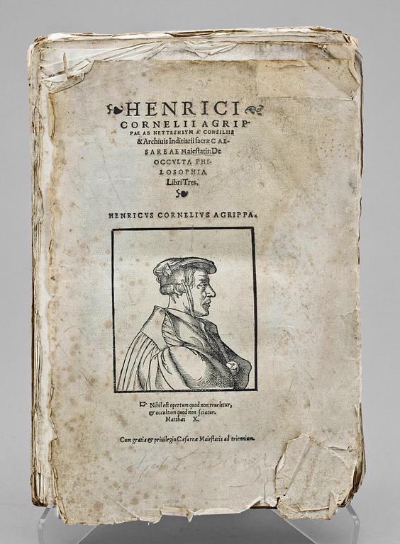 BOK. Henricus Cornelius Agrippa, "De occulta philosophia Libri Tres", Johannes Soter 1533.