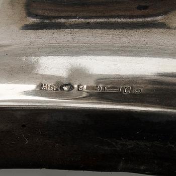 Candleholders, one, a pair, silver, Finnish import marks, 1933.