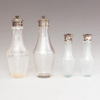 PEHR ZETHELIUS, A cruet stand in silver and cut glass, Stockholm, Sweden 1796.