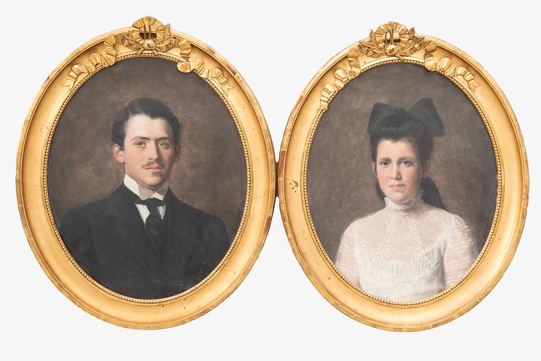 Emma Ekwall, portrait a pair depicting Johan Lachmann and Olga Lachmann.