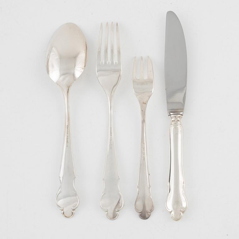 Bestickservis, 48 delar, silver, modell Disa, MGAB/MEMA, Lidköping, 1978-90.