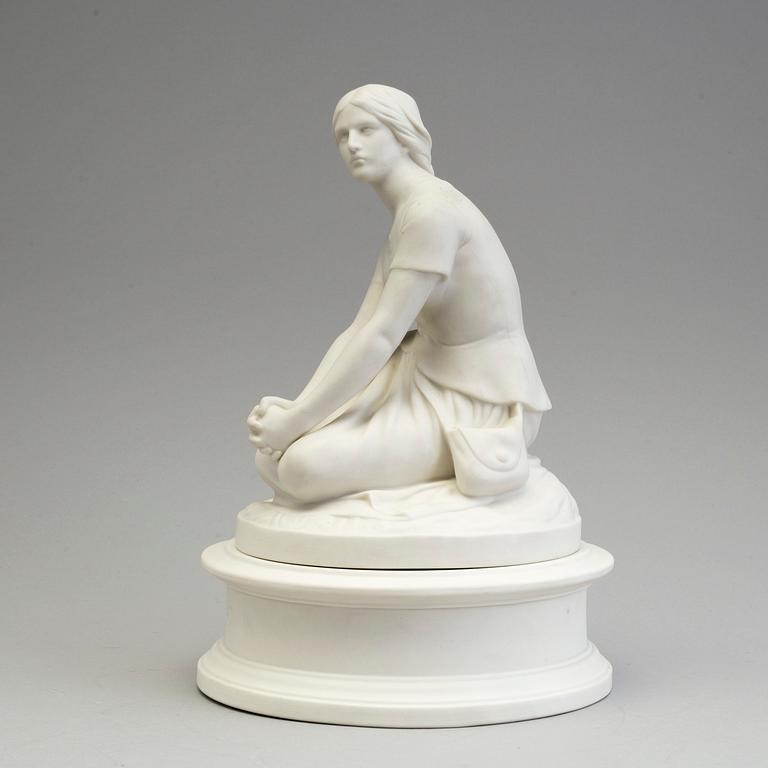 A PARIAN FIGURE and stand, Gustafsberg 1912.