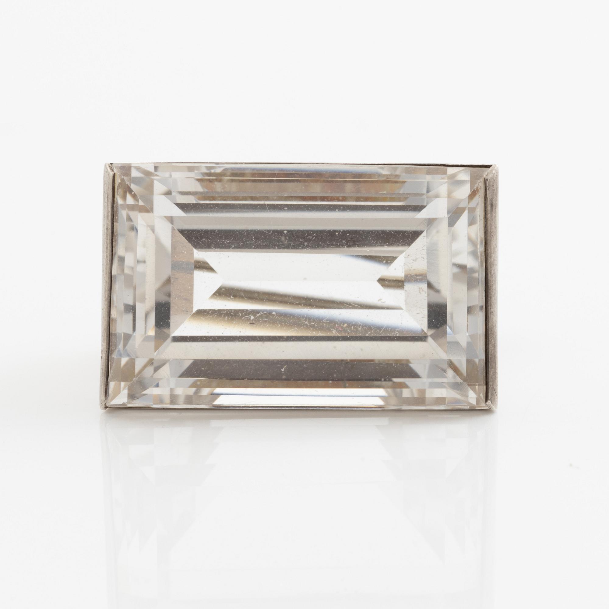 Wiwen Nilsson, brosch, sterlingsilver med fasettslipad bergkristall, Lund 1944.