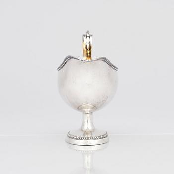 A Swedish Gustavian parcel-gilt silver cream-jug, mark of Pehr Zethelius, Stockholm 1792.