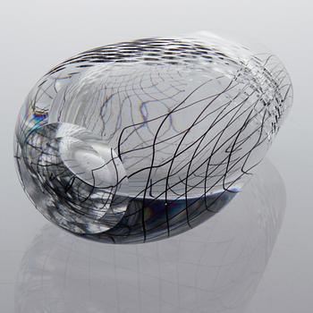 A glass vase by Vicke Lindstrand for Kosta, signed and dated 1955.