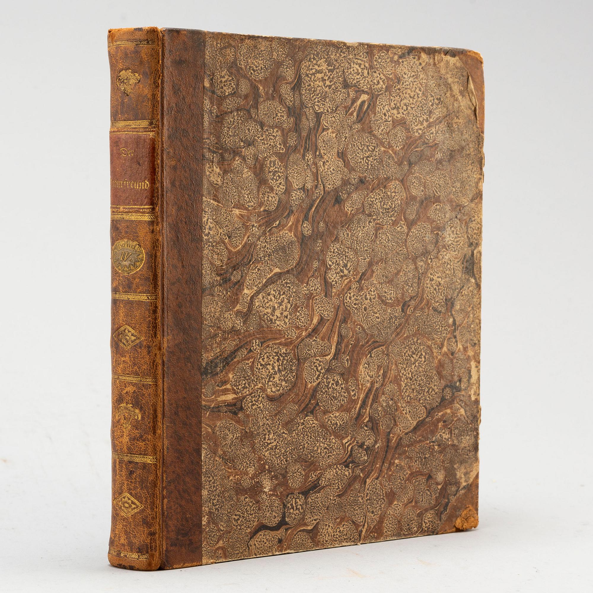 BOOK, with hand coloured dry needle engravings.