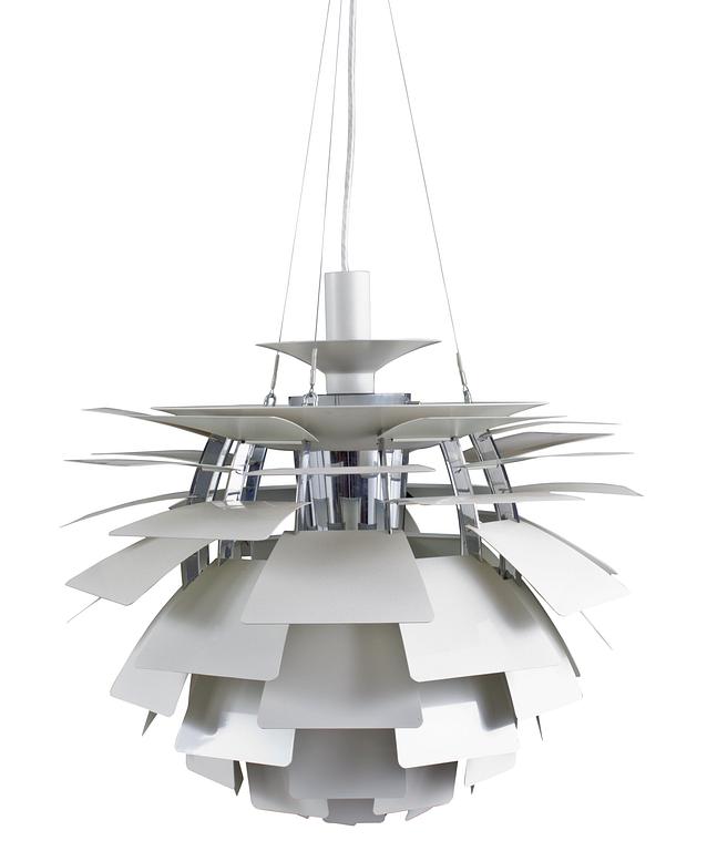 A Poul Henningsen white lacquered 'Artichoke' hanging lamp, Louis Poulsen, Denmark.