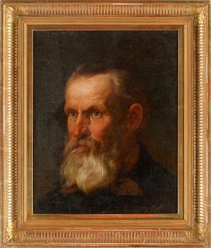 OKÄND KONSTNÄR, olja på duk. Otydligt signerad och daterad 1854.