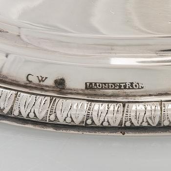 A pair of Empire silver candlesticks, maker's mark of Jacob Herman Lundström, Kuopio 1830.