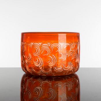 A Bertil Vallien glass bowl, Boda 1960´s.