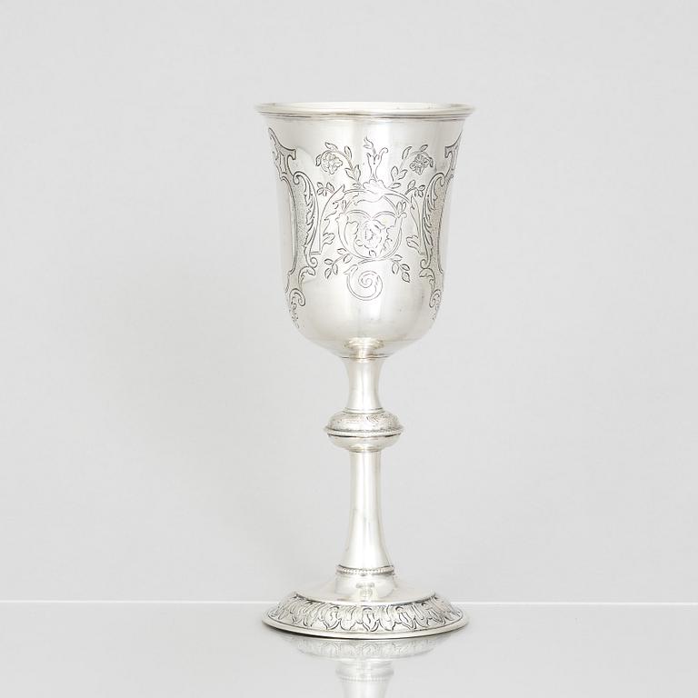 Kalk, silver, Köpenhamn 1800-talets slut/1900-talets början. Otydliga mästarstämplar.