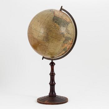 A terrestrial globe, "Professor Dr Krauses Nya Handels- och samfärdsglob", Leipzig, Germany, early 20th Century.