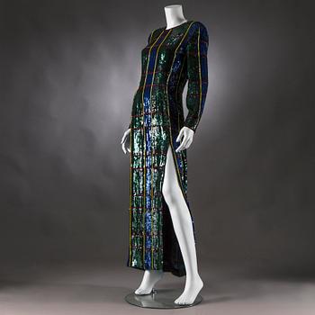 An Escada Couture sequin dress, size 38.