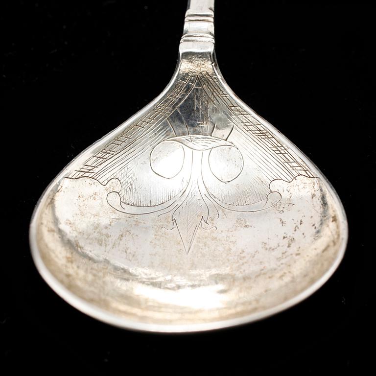 A Swedish 17th century silver spoon, mark of Jöran Hieronymi Bernegau, Norrköping (1648- 1679).