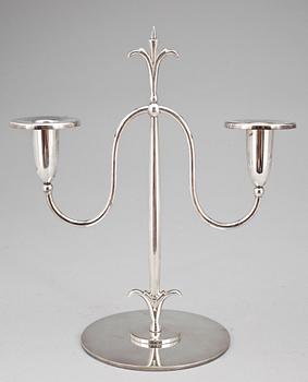 LJUSSTAKAR, 1 par, nysilver, CG Hallberg, art deco, 1900-talets första hälft.