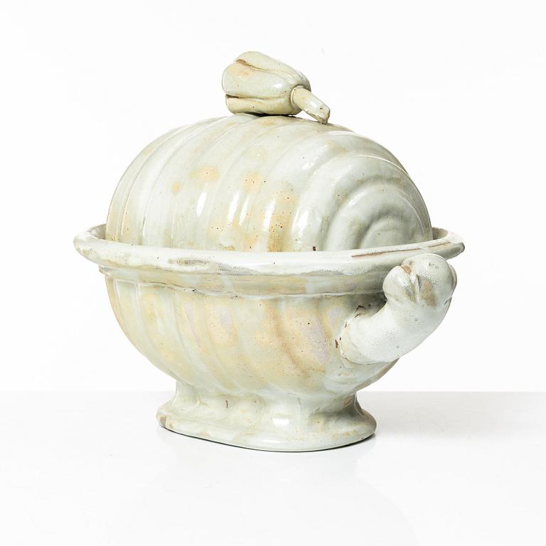 Allan Ebeling, terrin med lock, glaserad keramik, Torshälla.