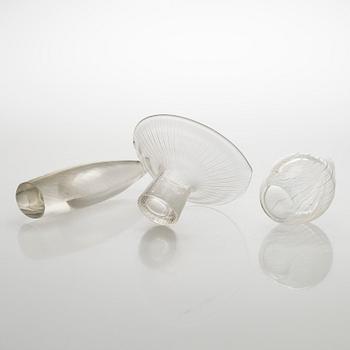 Tapio Wirkkala, Three glass vases / art glass objects, signed Tapio Wirkkala Iittala.