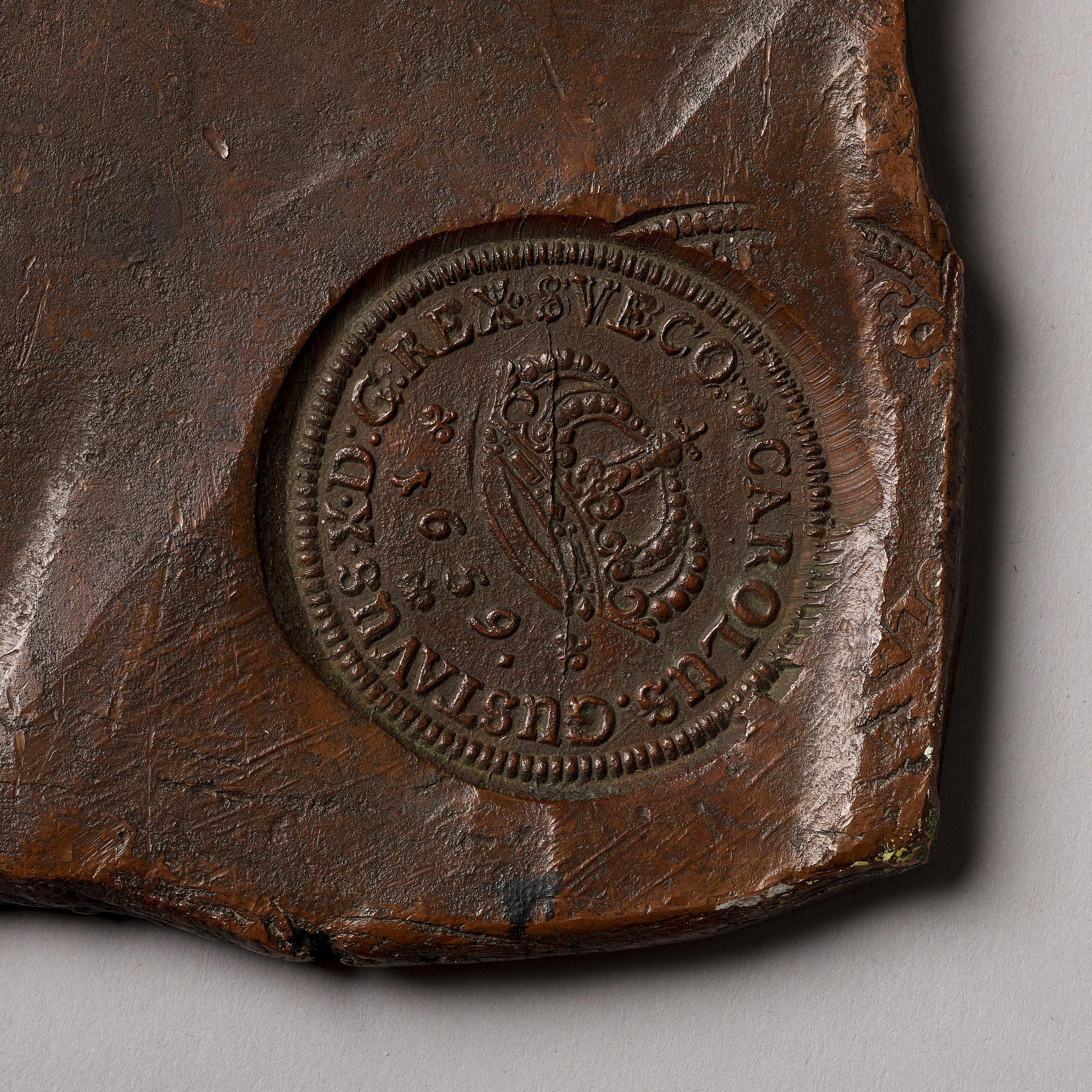PLATE MONEY, 8 daler SM 1659 (Karl X Gustav), Avesta.