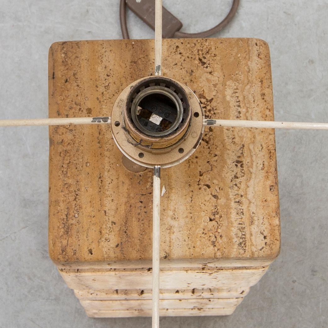 A 1970s travertine table lamp.