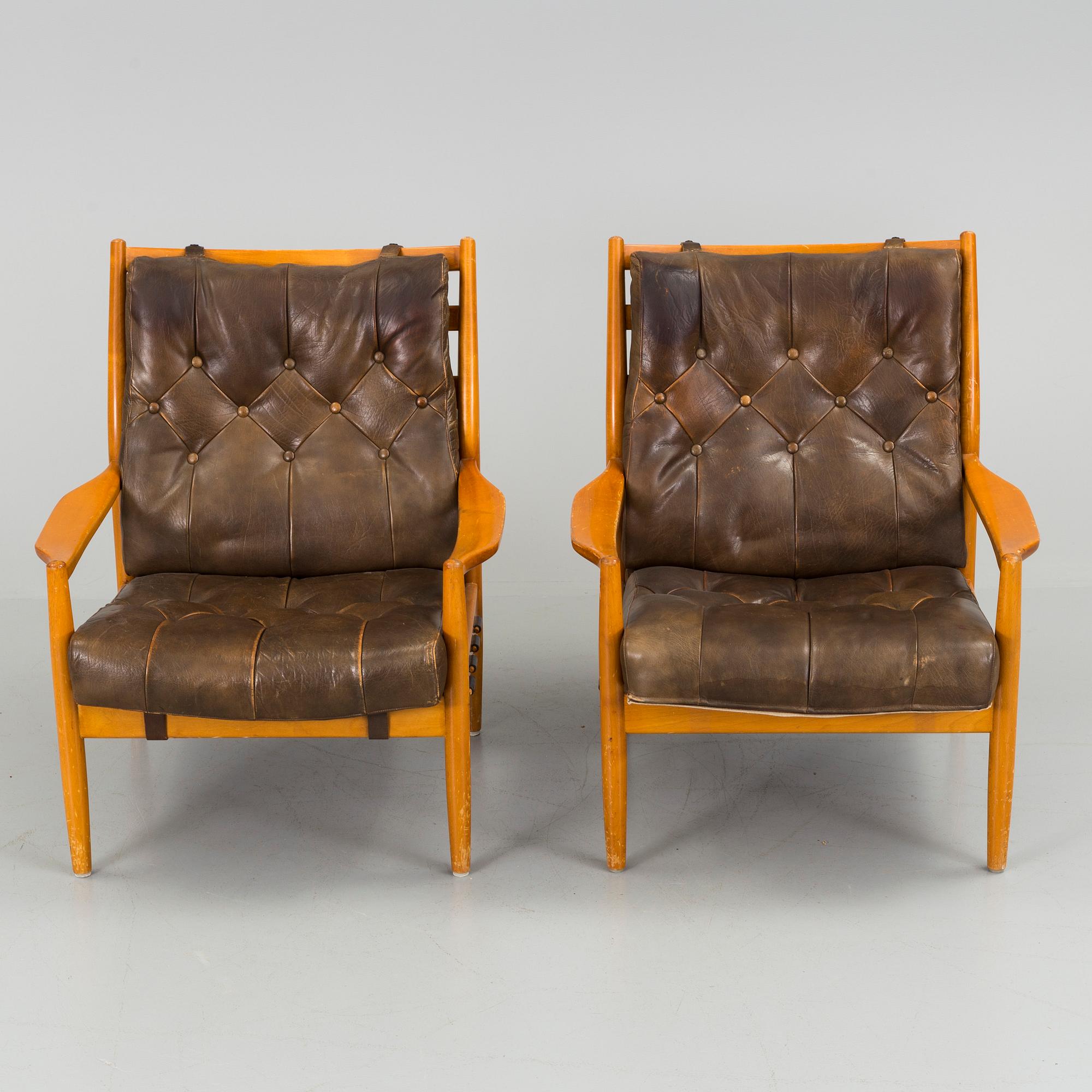 A pair of 1960's Ingemar Thillmark armchairs for OPE.