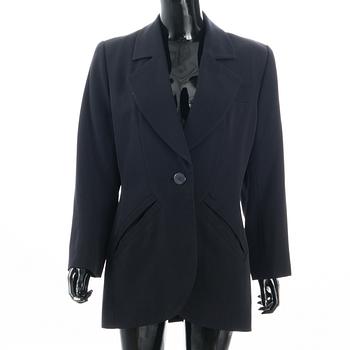 LADIES´ VINTAGE NAVY WOOL GABARDINE BLAZER size 42(FR).