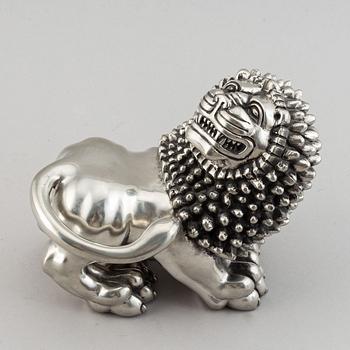 Anna Petrus, a pewter sculpture of a lion by Svenskt Tenn, Stockholm 1993.