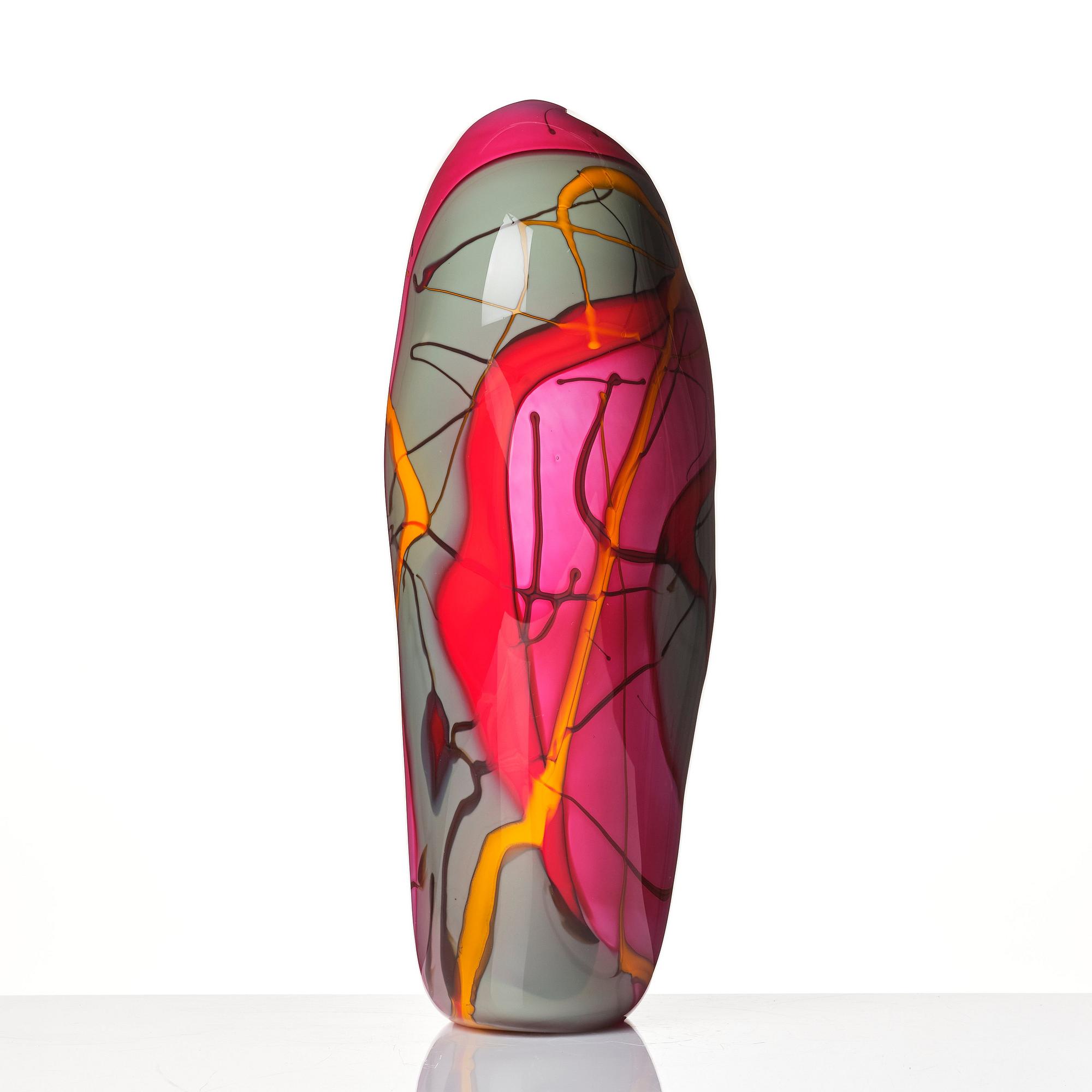 Peter Hermansson, "Pollock", a glass vase, Örsjö, Sweden 2013.