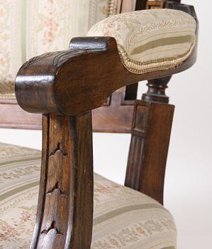 SALONGSGRUPP, 4 delar, Louis XVI-stil.