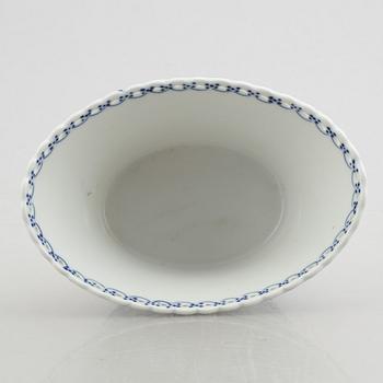 A group of two vases, two bowls and a candlestick, "Blue fluted full lace"/"Musselmalet", Royal Copenhagen.