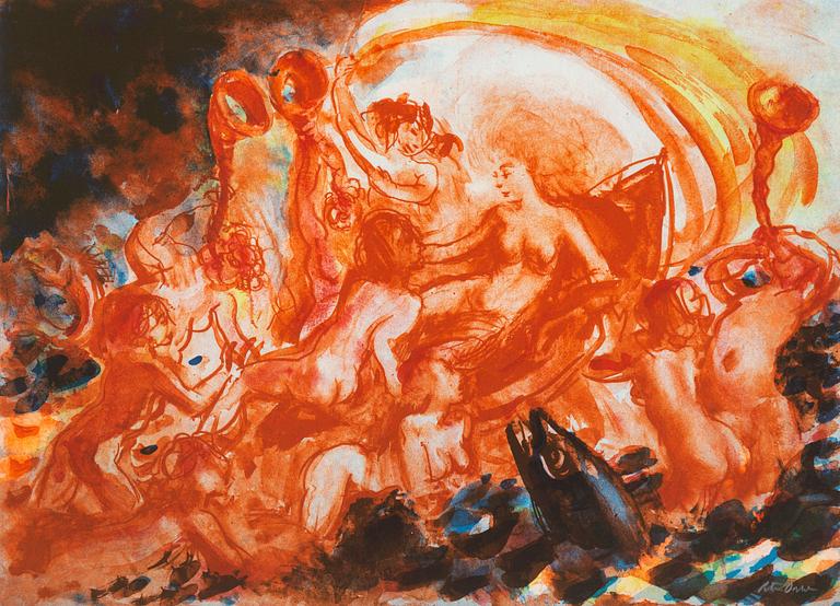 PETER DAHL, lithograph in colours, signed Peter Dahl.