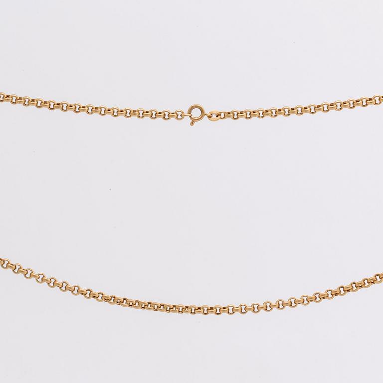 GOLDCHAIN, 18K gold, belcher link, 13,8 g, 75 cm.