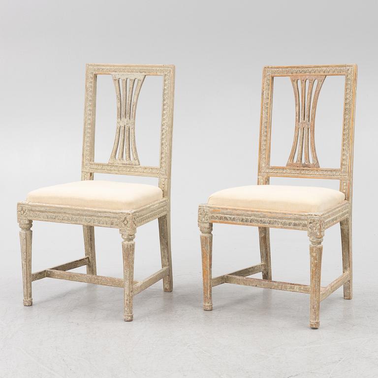 A pair of late Gustavian chairs, Lindome, circa 1800.