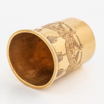 Fingerborg 18K guld med stål, Härnösand 1880.