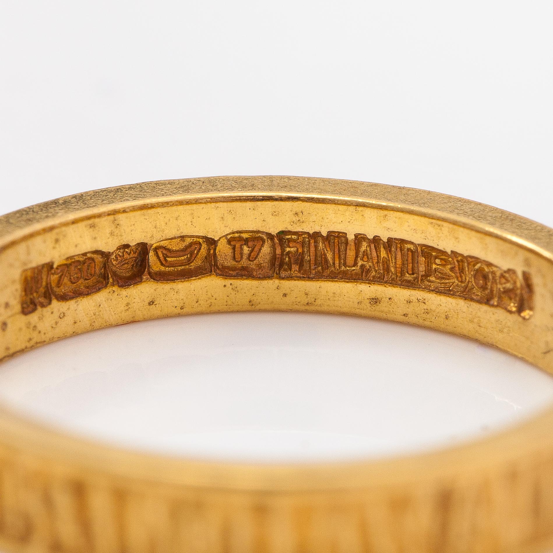 Björn Weckström, Ring "Lapp gold", 18K guld. Lapponia 1972.