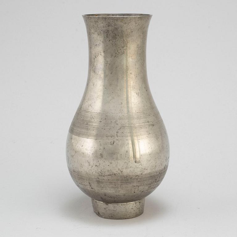 a pewter vase by Björn Trägårdh for Firma Svenskt tenn 1931.