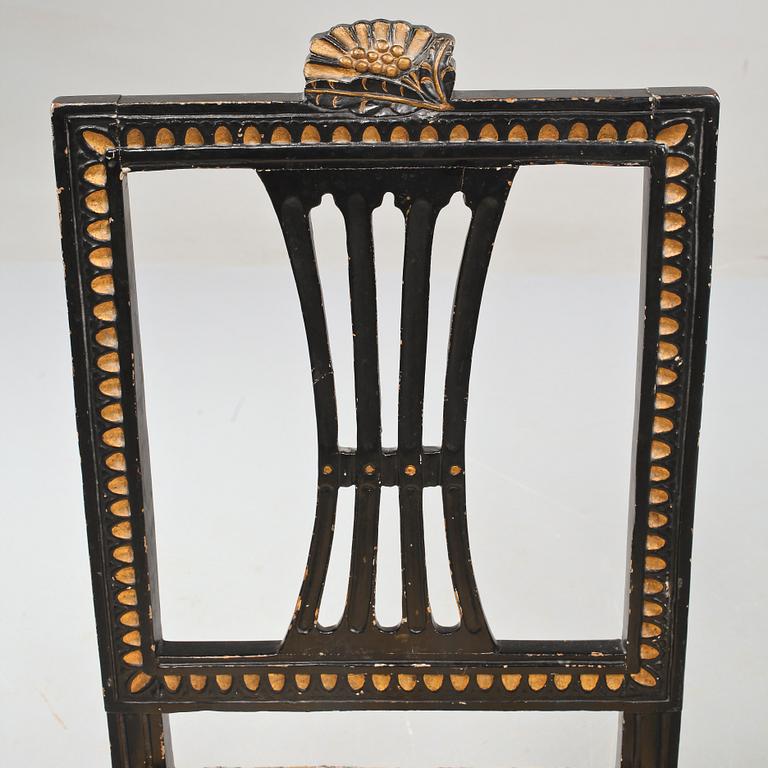 STOLAR, 3+2, gustavianska, Lindome, omkring sekelskiftet 1800.