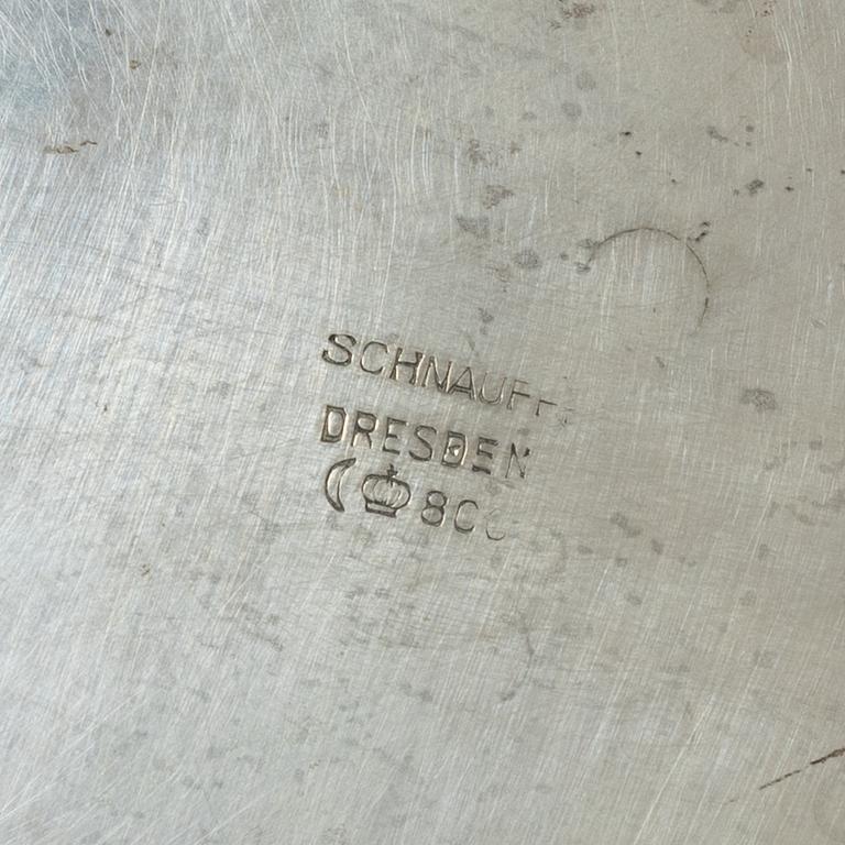 A 4-piece silver coffee and tea service, marks of Schnauffer, Germany, first half of the 20th Century.