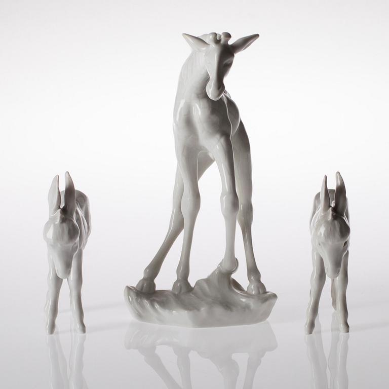 FIGURINER, 3 st, porslin, Meissen, Tyskland.