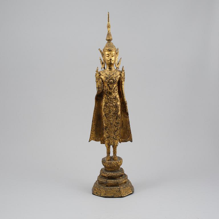 SKULPTUR, förgylld metall, möjligen Thailand, 1800/1900-tal.