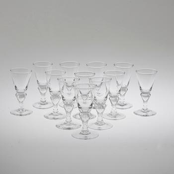 12 wine glasses, "Slottet", Tomas Harila Carlgren and Lars Sjöberg, Reijmyre glasbruk.