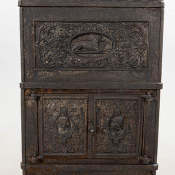 Fireplace, Central Europe, cast iron, circa 1900.