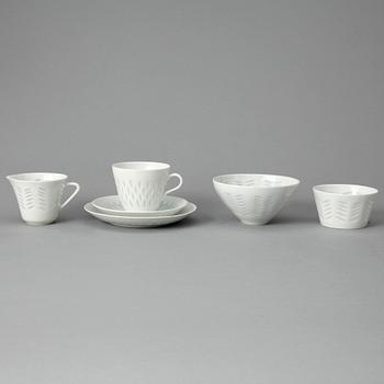 KAFFESERVIS, 29 delar, risporslin, Friedl Holzer-Kjellberg, Arabia, 1900-talets mitt.